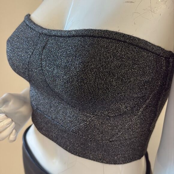 NWOT RtA Skin Nour Strapless Bustier Style Cropped Knit Top in Black Lurex - Picture 4 of 6